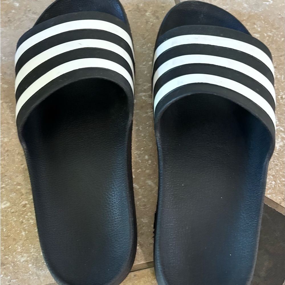 Black and White Slide Sandals